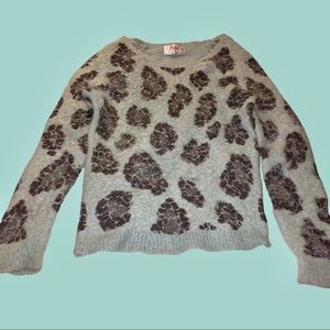 Justice Blue Leopard Sweater